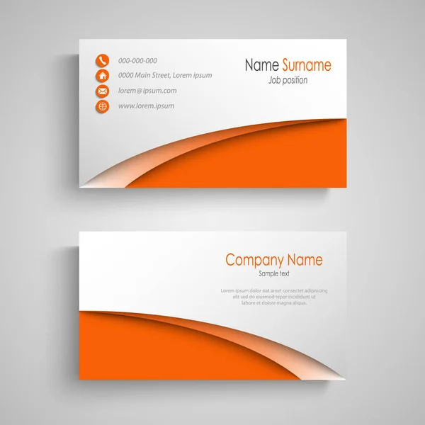 Business card with arches in orange white design template vector eps 10