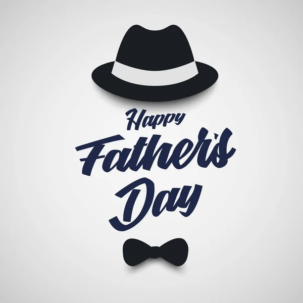 Fathers Day poster with hat and bowtie template — Stock Vector