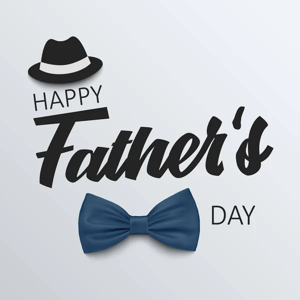 Fathers Day poster with bow tie and hat template — Stock Vector