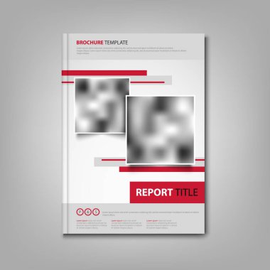 Kırmızı gri tasarıma sahip şeritler ile broşürler kitap veya Flyer