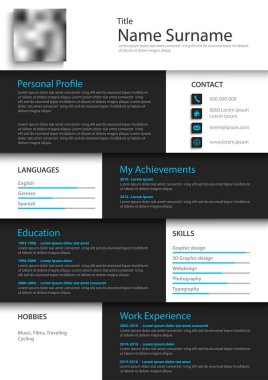 Beyaz siyah kare tasarım profesyonel kişisel özgeçmiş cv