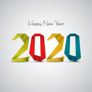 Soyut tasarım renkli katlanmış kağıt ile Yeni Yıl arka plan
