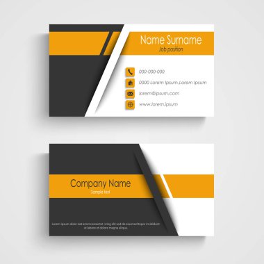 Üç renk dizaynlı soyut şeritli kartvizit