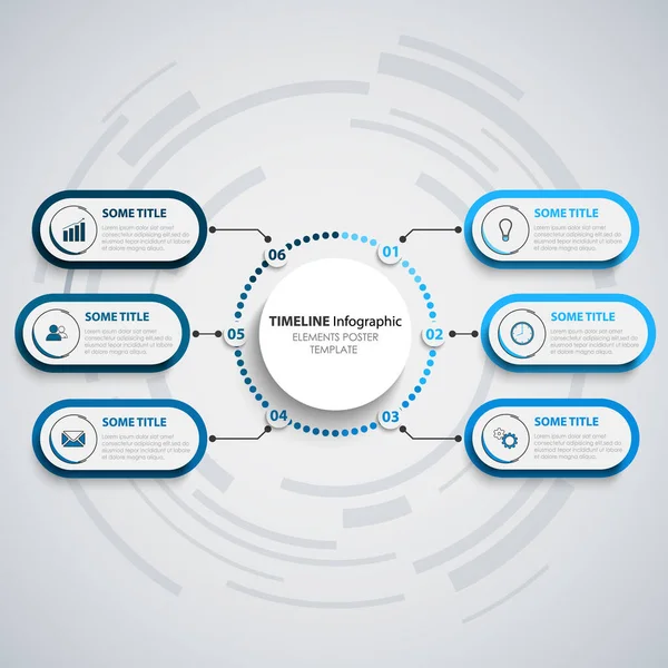 Info Gráfico Com Ponteiros Ovais Modelo Desenho Azul Vetor Eps — Vetor de Stock