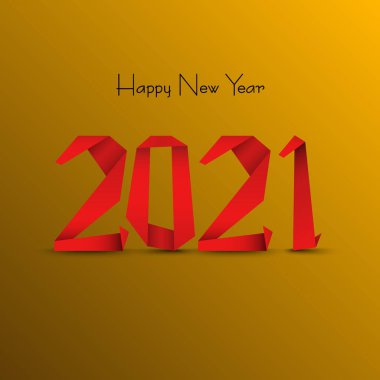 Kırmızı turuncu tasarım vektörüyle katlanmış soyut tasarım kağıdıyla yeni yıl arkaplanı 10