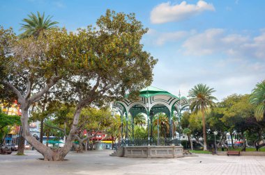 Park San Telmo Las Palmas küçük köşk ile. Gran Canaria, Kanarya Adaları, İspanya
