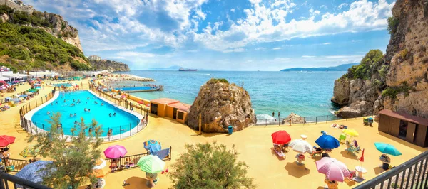 Vista Panorâmica Bela Praia Gibraltar Europa — Fotografia de Stock