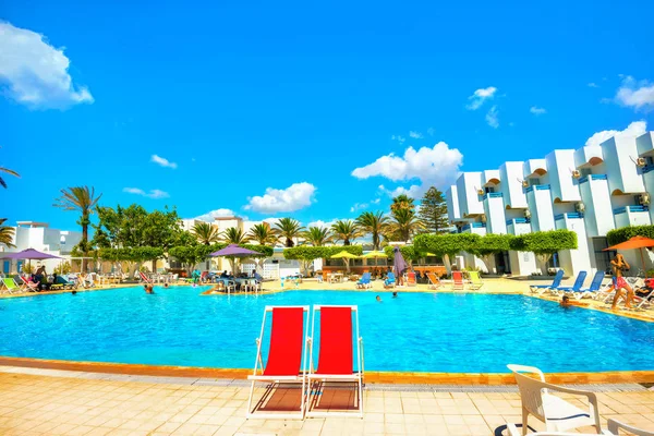 Nabeul Tunisien Juli 2017 Innergård Med Pool Resort Hotel Tunisiska — Stockfoto