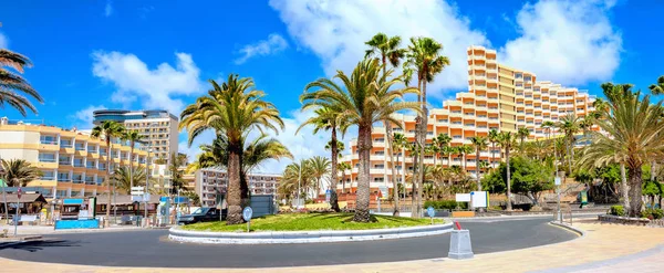 Vista Panoramica Del Quartiere Costiero Nella Città Playa Del Ingles — Foto Stock