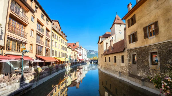 Panoramic Cityscape Thiou Canal Palais Lisle Old Town Annecy France — Stock Photo, Image