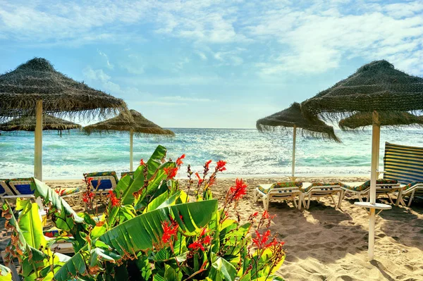 Stranden Benalmadena Malaga Provinsen Costa Del Sol Andalusien Spanien — Stockfoto