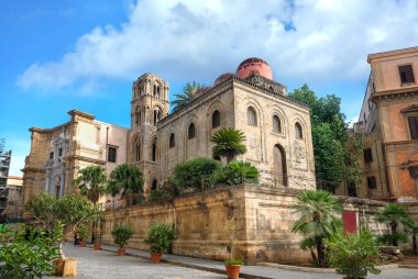 Ünlü kilise San Cataldo ve Martorana. Palermo, Sicilya