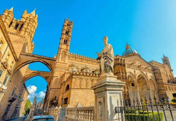 Boční Pohled Palermské Katedrály Duomo Palermo Palermo Sicílie Itálie — Stock fotografie