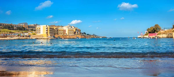 Vista Panorámica Desde Playa Bahía Georges Malta —  Fotos de Stock