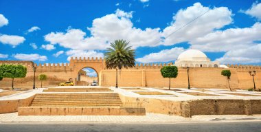 Kairouan Ulu Camii Kasbah duvarları. Tunus, Kuzey Afrika 