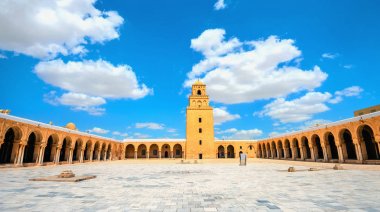 Courtyard of Great Mosque in Kairouan. Tunisia, North Africa clipart