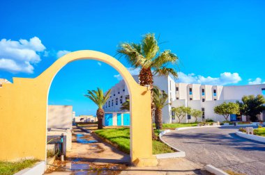 Hotel in coastal resort town Nabeul. Tunisia, North Africa   clipart