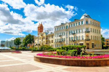 Minsk 'teki Independence Meydanı. Beyaz Rusya