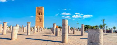  Hassan Tower, minaret of an incomplete mosque in Rabat, Morocco clipart