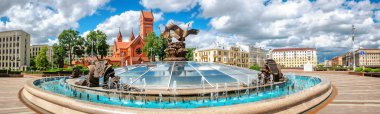  Minsk 'teki Independence Meydanı. Beyaz Rusya