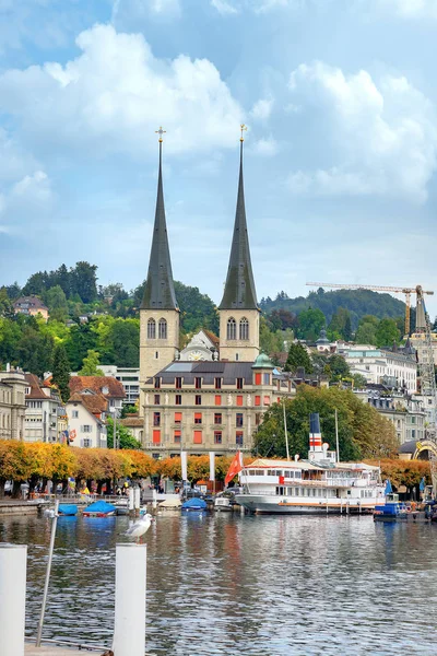 Vista do centro histórico da cidade. Lucerna, Switzerlan — Fotografia de Stock