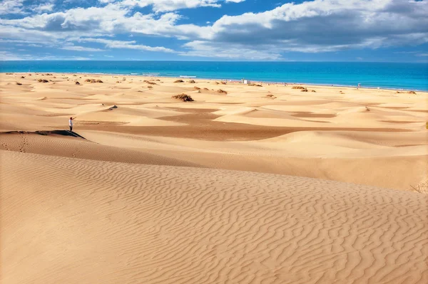 Parco nazionale delle dune di sabbia di Maspalomas. Gran Canaria, Isole Canarie — Foto Stock