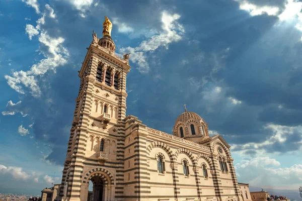 Catedral Notre Dame Garde Dos Principais Marcos Históricos Marselha Franco — Fotografia de Stock