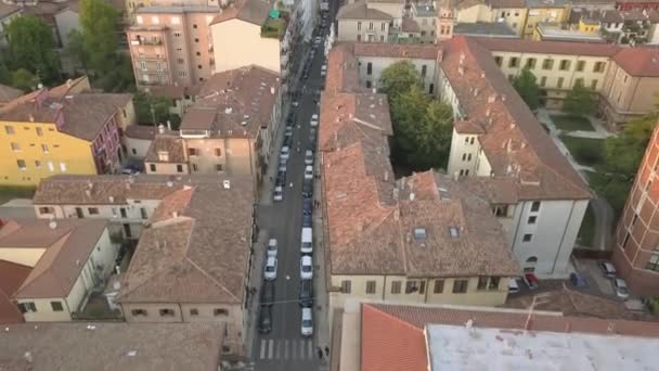 Antenn Skott Verona Italien Vid Solnedgången Med Typiska Italienska Lägenhet — Stockvideo