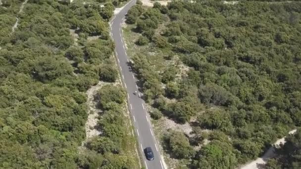 Ποδηλάτης Στον Δρόμο Του Senanque Abbey Βρίσκεται Στην Προβηγκία Νότια — Αρχείο Βίντεο