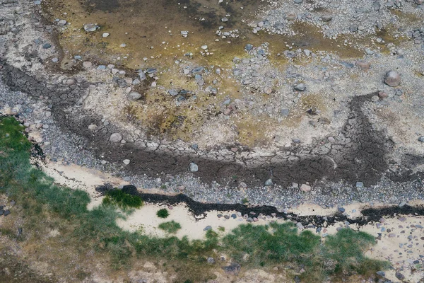 Vahşi deniz kıyısı dokusu, yukarıdan bakıldığında