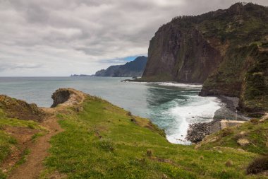 Sahil Atlas Okyanusu'nda Faial, Madeira Adası, Portekiz