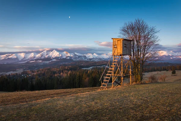 Východ Slunce Nad Tatrou Lapszanka Polsko — Stock fotografie