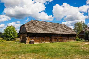 Janowiec Kazimierz Dolny, Lubelskie, Polonya yakınındaki eski ahşap evde
