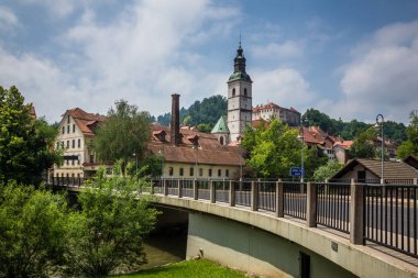 Kilise içinde eski şehir, Skofja Loka, Slovenya