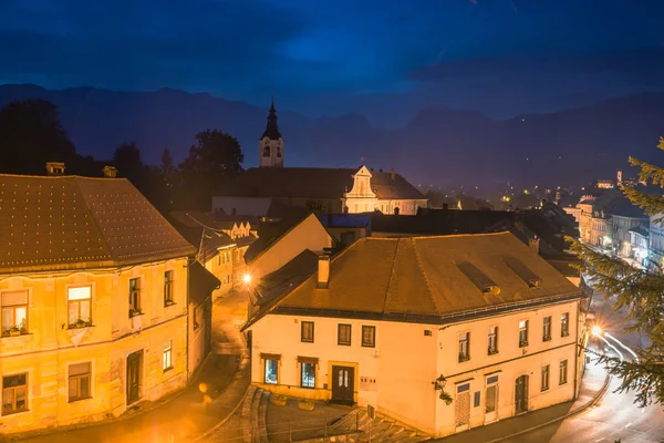 Нічний Погляд Старий Місто Камнік Словенія — стокове фото