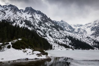 Kış Morskie Oko, Karpaty, Polonya Tatra Dağları