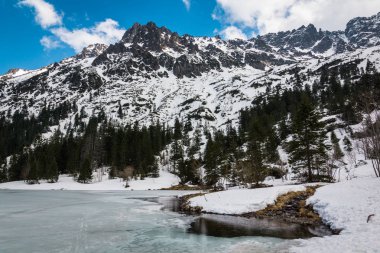 Kış Morskie Oko, Karpaty, Polonya Tatra Dağları