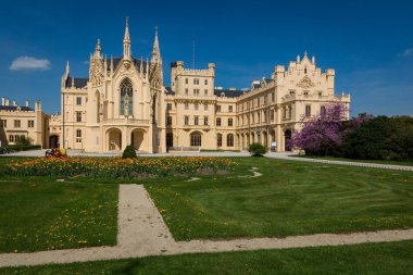 Neo-Gotik Saray Lednice, Moravia, Çek Cumhuriyeti için
