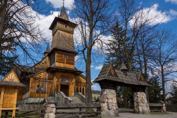 Dřevěný Kostel Koscielisko Blízkosti Zakopane Malopolska Polsko — Stock fotografie