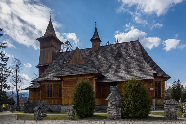 Dřevěný Kostel Koscielisko Blízkosti Zakopane Malopolska Polsko — Stock fotografie