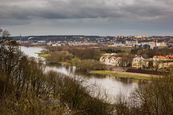 Zobacz Stare Miasto Kaunas City Niemna Litwa — Zdjęcie stockowe