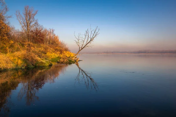 Konstancin-Jeziorna yakınlarındaki Vistula Nehri, Masovia, Polonya