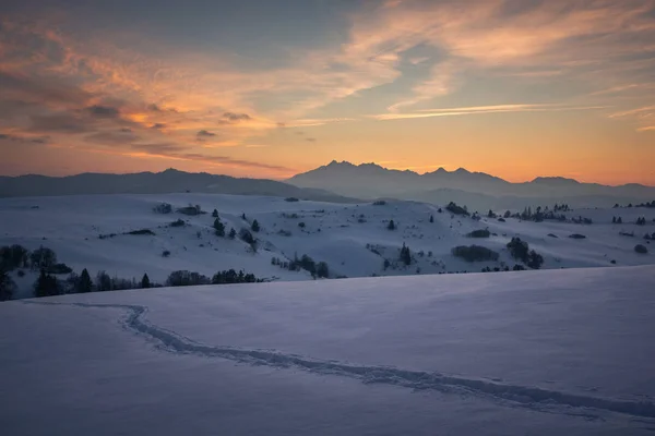 タトラ山脈ピエニィニ山冬 スロバキアから — ストック写真
