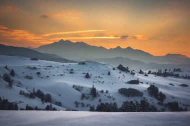 Tatra Dağları Pieniny Dağları, kış, Slovakya