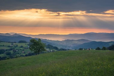 Beskid Slaski Ochodzita zirvesinden görünüm, Koniakow, Polonya