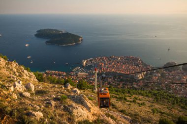 Dubrovnik, Hırvatistan'daki Srd Hill'de kablolu demiryolu