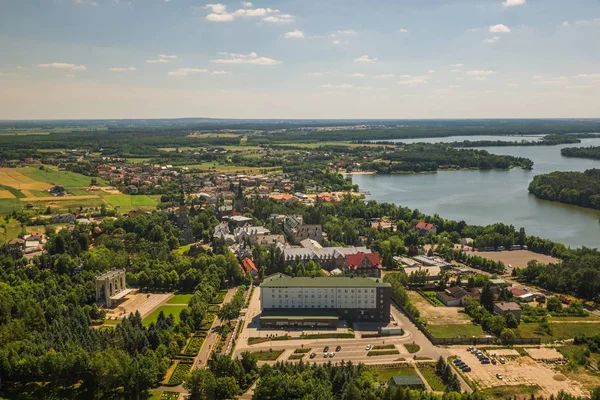 Widok z wieży w bazylice w starym lichen, wielkopolskie, — Zdjęcie stockowe