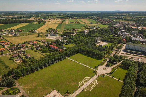 Widok z wieży w bazylice w starym lichen, wielkopolskie, — Zdjęcie stockowe