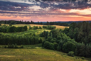 Stare Juchy gözlem kulesinden görünüm, Masuria, Polonya