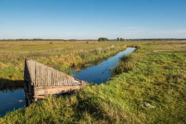 Polonya, Podlaskie 'deki Jaglowo köyündeki Biebrza Nehri.